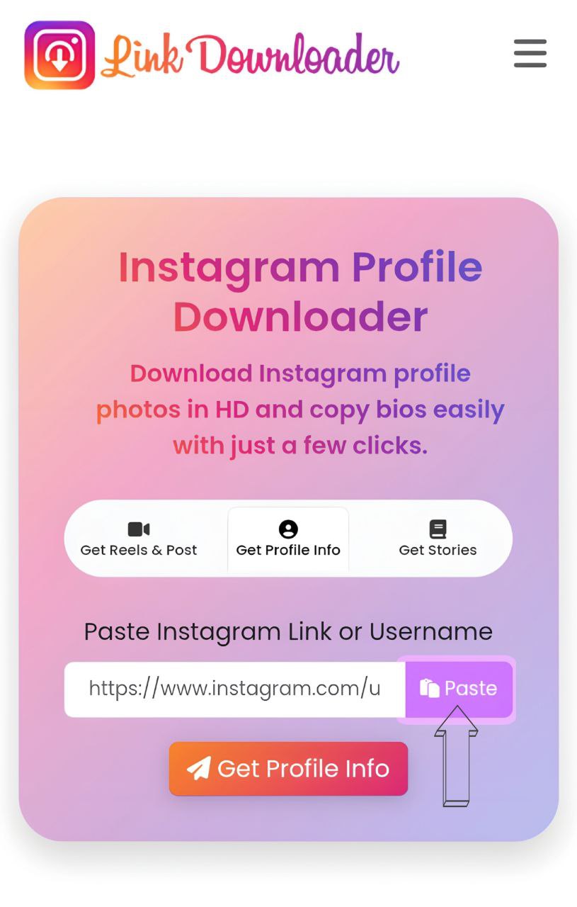 Paste Instagram link